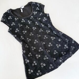 y2k black‎ lace fairy short sleeve top